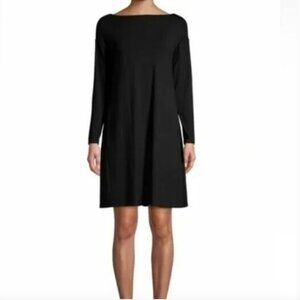 Eileen Fisher Jersey Boat Neck Long Sleeve Dress